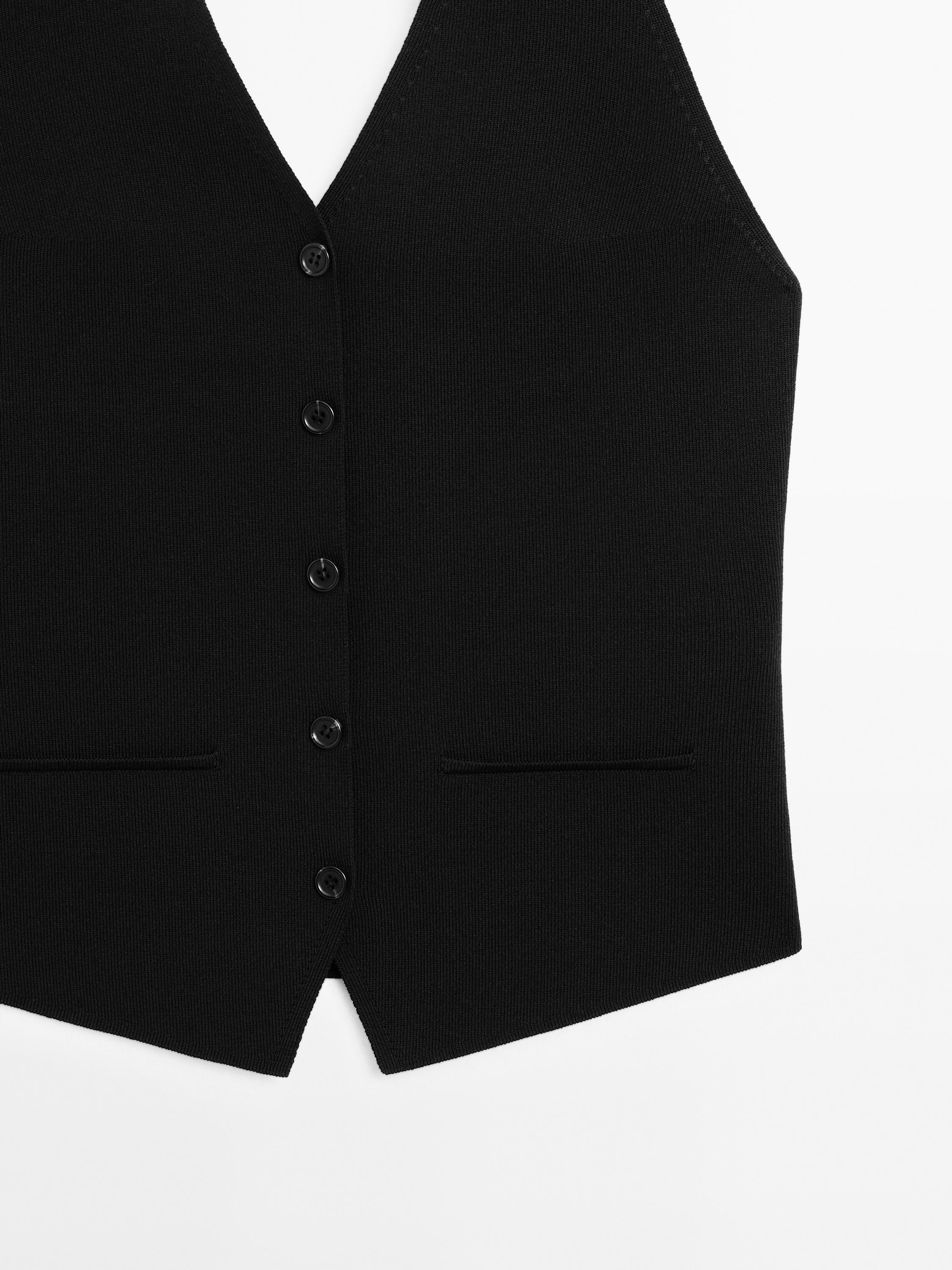 Knit halter neck waistcoat